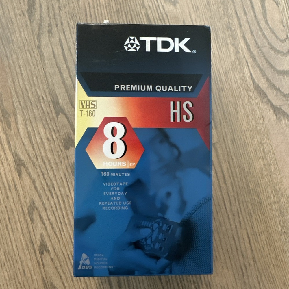 NEW SEALED TDK Premium Quality HS T-160 8 Hour Blank VHS Video Cassette Tape 4pc